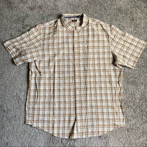 Arrow button up short sleeve shirt size 2XL mens button up collared brown